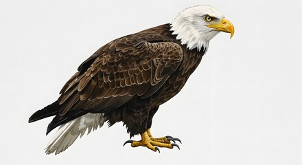 Obraz premium Bald Eagle Illustration on White Background