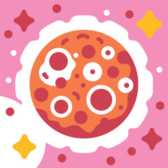 Obraz premium Colorful Space Cookie Illustration – Whimsical Cartoon Dessert Art