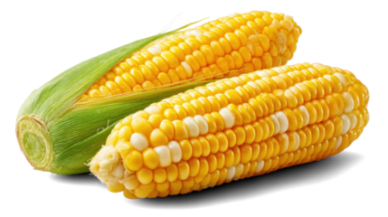 Fresh corn on white background