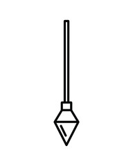 Obraz premium Plumb Bob Line Art Icon with Geometric Design and Vertical Orientation, Architecture Vector Illustration