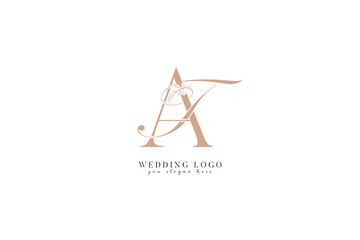  TA AT wedding logo with monogram initial letters
