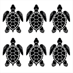 Cartoon vector art illustration of a cute sea turtle 