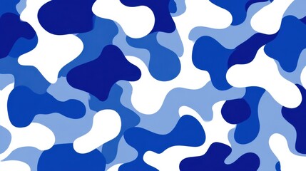 Fototapeta premium Abstract Blue and White Camouflage Pattern