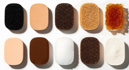 Exfoliating Soaps Collection A Colorful Assortment of Textures and Natural Elements