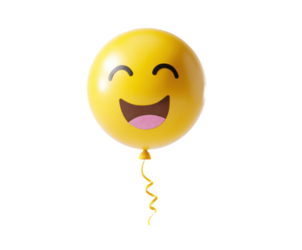 Yellow smiling balloon for cheerful celebrations and events