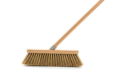 Natural Fiber Broom Isolated