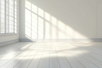 Bright sunlight casts shadows in a quiet room