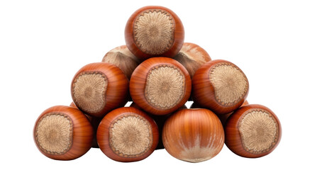 Isolated hazelnuts stack