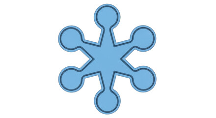 Isolated Light Blue Geometric Snowflake Design