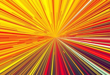 Obraz premium Abstract speed lines radiate outward, red and yellow, manga style , comic, anime