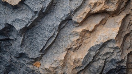 Close up of detailed, textured rock formations, showcasing layers of stone and a natural look