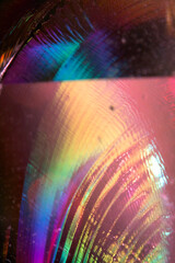 Beautiful close up of quartz crystal rock shard with reflective rainbow Holographic  spiritual light