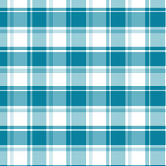 Bright Blue and White Plaid Pattern - Seamless Fabric Texture

