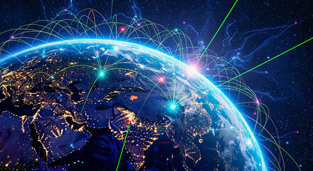 Global Network Connectivity - Earth from Space