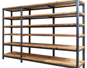 wooden shelves isolated on white