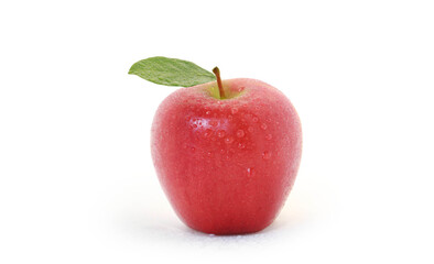 Red apple on white background