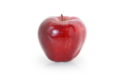 Red apple on white background