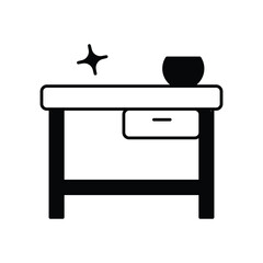 Dining Chair glyph icon with white background vector stock illustration