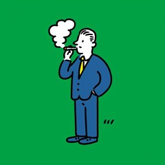 A man smoking a cigarette