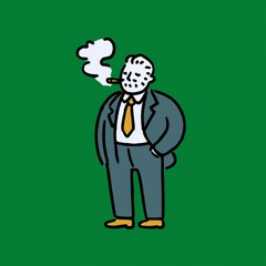 A man smoking a cigarette