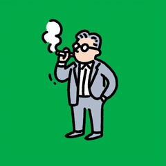 A man smoking a cigarette