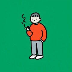 A man smoking a cigarette