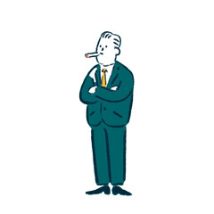 A man smoking a cigarette