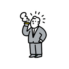 A man smoking a cigarette