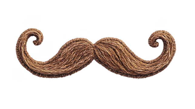 Detailed rope artwork features a whimsical mustache design, perfect for adding character to various settings