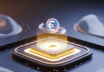 Stable Euro Coin Payment Gateway with Secure Digital Transaction Processing and Futuristic Cryptocurrency Exchange Platform.