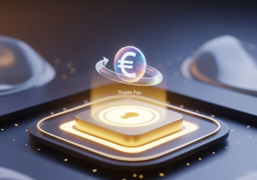 Stable Euro Coin Payment Gateway with Secure Digital Transaction Processing and Futuristic Cryptocurrency Exchange Platform.