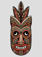 Detailed vector ethnic tribal mask illustration