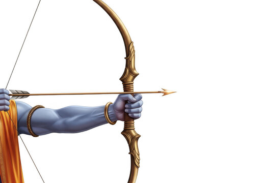 Lord Rama Aiming a Bow with an Arrow