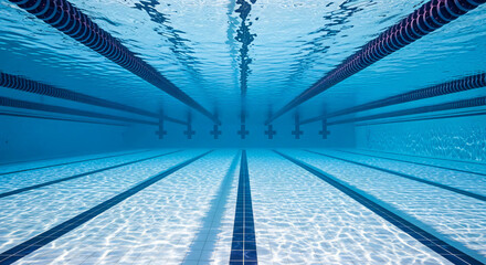 Underwater Pool Lanes: Serene Aquatic Perspective