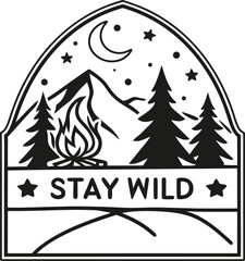 Merry Christmas greeting card with a snowman and decorated fir trees in a snowy winter forest