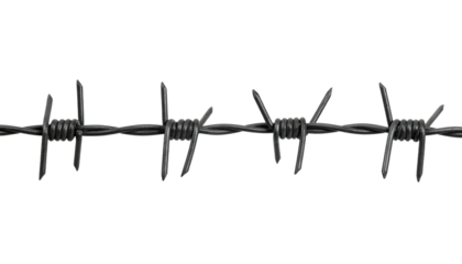 Barbed wire isolate on transparency background
