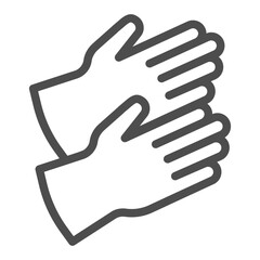 Engineer rubber gloves line icon, safety workwear concept. Vector graphics. Gloves pair for electrician, protective sign on white background, outline style icon for mobile or web design.