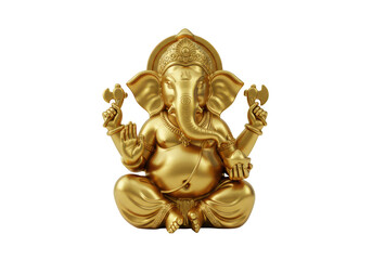 Fototapeta premium Golden Idol of Lord Ganesha Representing Prosperity and Divine Blessings for Ganesh Chaturthi