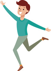 Fototapeta premium Cartoon person standing with hands on hips isolated on transparent background