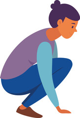 Cartoon person clapping hands in appreciation isolated on transparent background