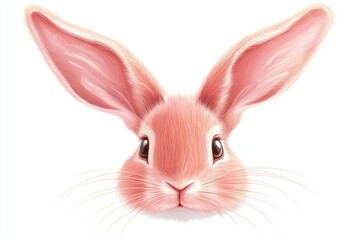 Adorable Pink Bunny Rabbit Close Up Portrait