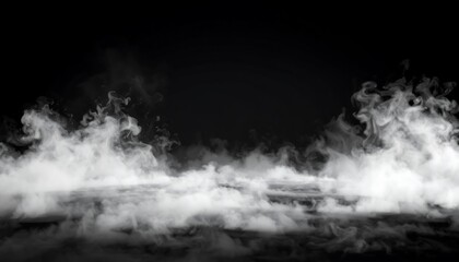 Fototapeta premium White Smoke on Black Background.