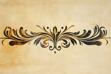 Ornate Floral Design on Antique Parchment Background