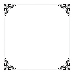 Elegant black and white ornate square decorative border design