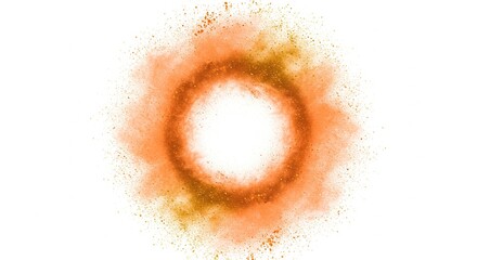 Fiery Annular Explosion of Orange and Gold Dust Particles