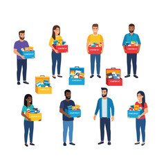 People Holding Starter Kits or Boxes