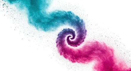 Vibrant Spiral of Powdered Color Explosion