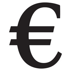 Fototapeta premium Black euro currency symbol on white background money finance