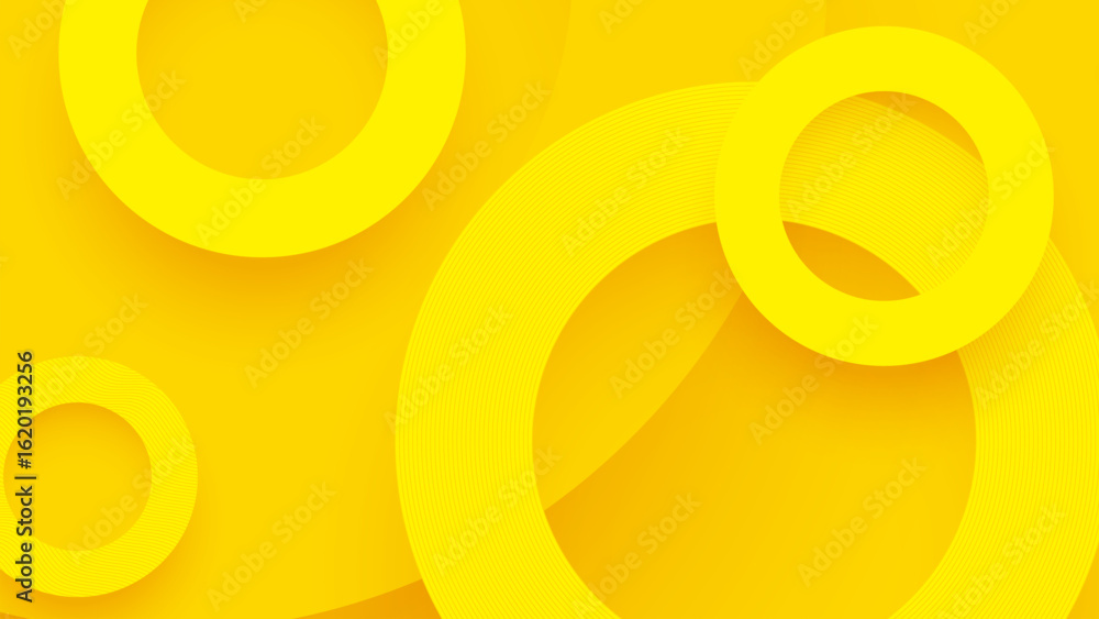 Aufkleber abstract yellow background with circular patterns and bright decorative design