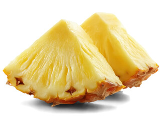 two slices of pineapple on white